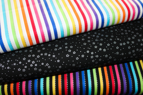 Designer- Baumwollstoff Be Colourful Silver Star Black (10 cm)